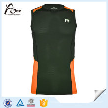 Malla Naranja Negro Hombres Gym Vest Quick-Drying Gym Wear